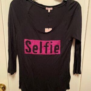 Juicy Couture Sequined Selfie Shirt Size Med Nwt